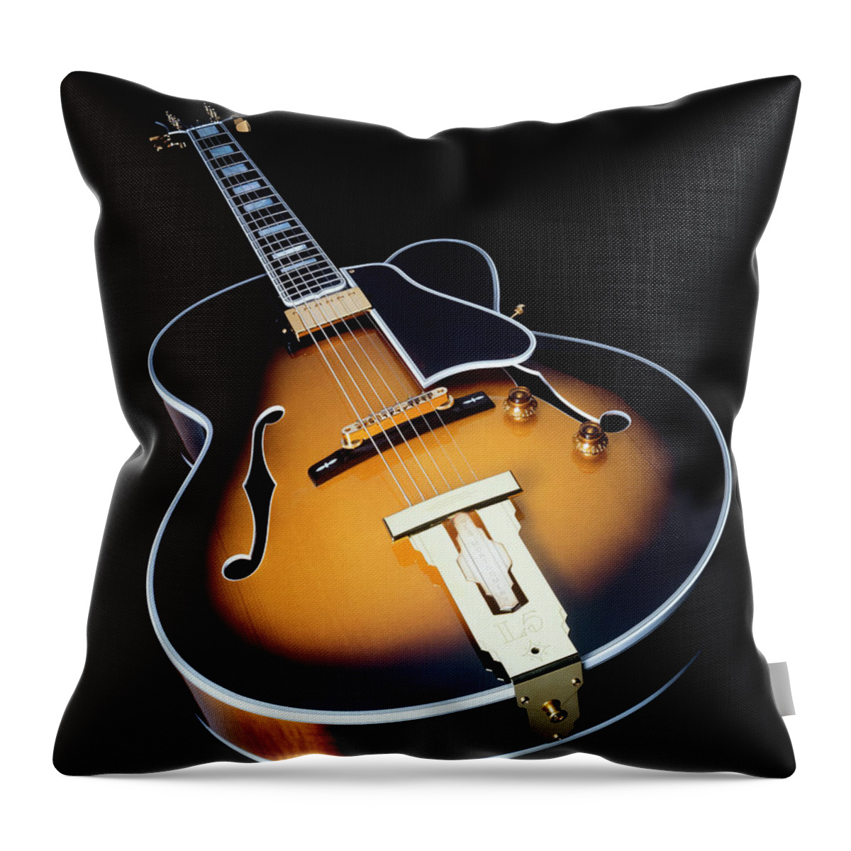 Gibson Throw Pillow featuring the photograph Gibson Wes Montgomery L-5 by Jerry McElroy