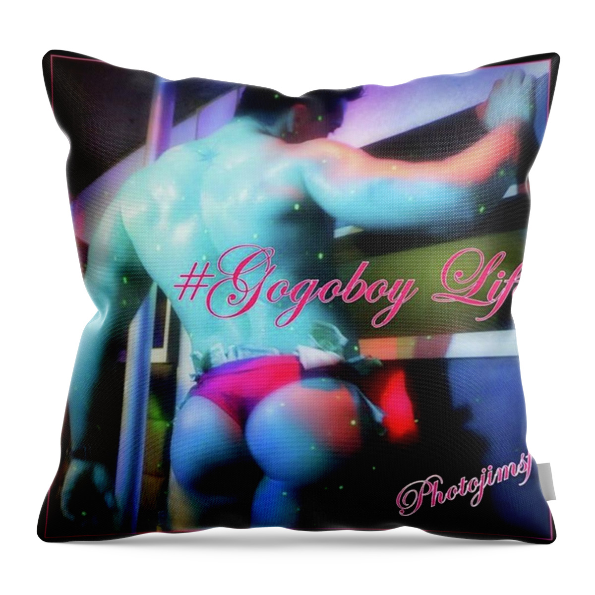 Gigantesf Throw Pillow featuring the photograph #gigantesf #latinhiphop @friscorobbie by Mr Photojimsf