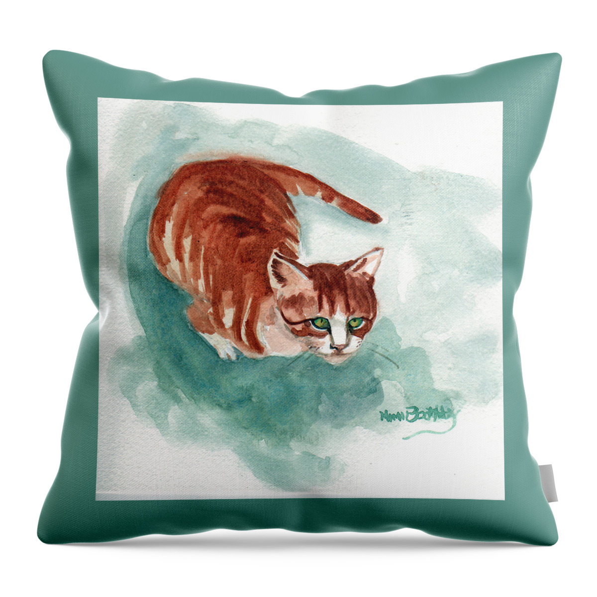  Throw Pillow featuring the painting Ginger boy 2 by Mimi Boothby