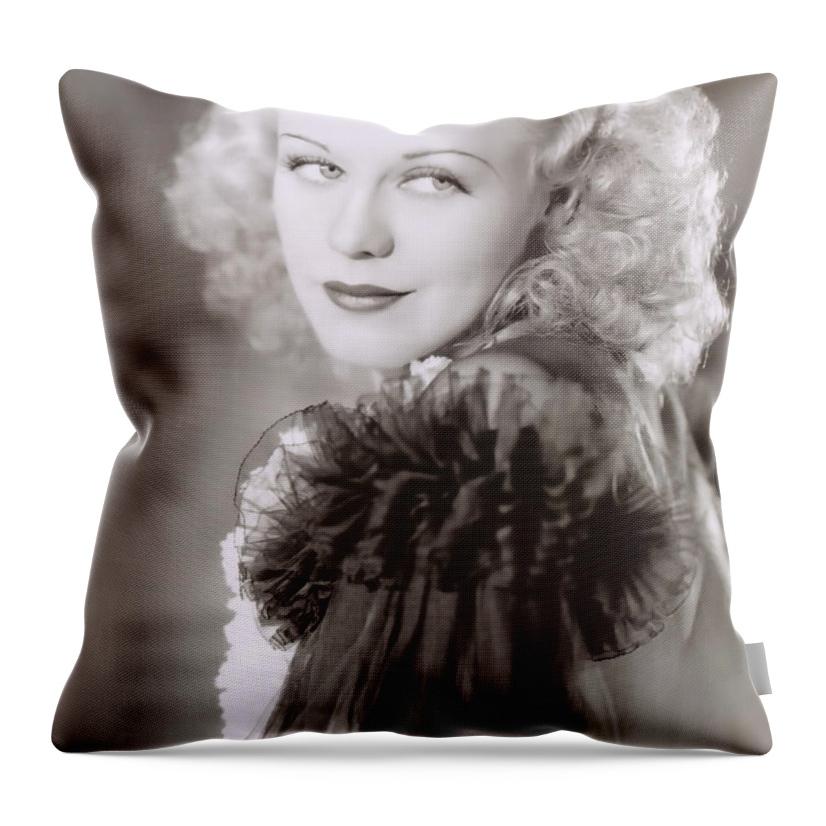 Ginger Rogers Throw Pillow featuring the digital art Ginger Rogers by Georgia Clare