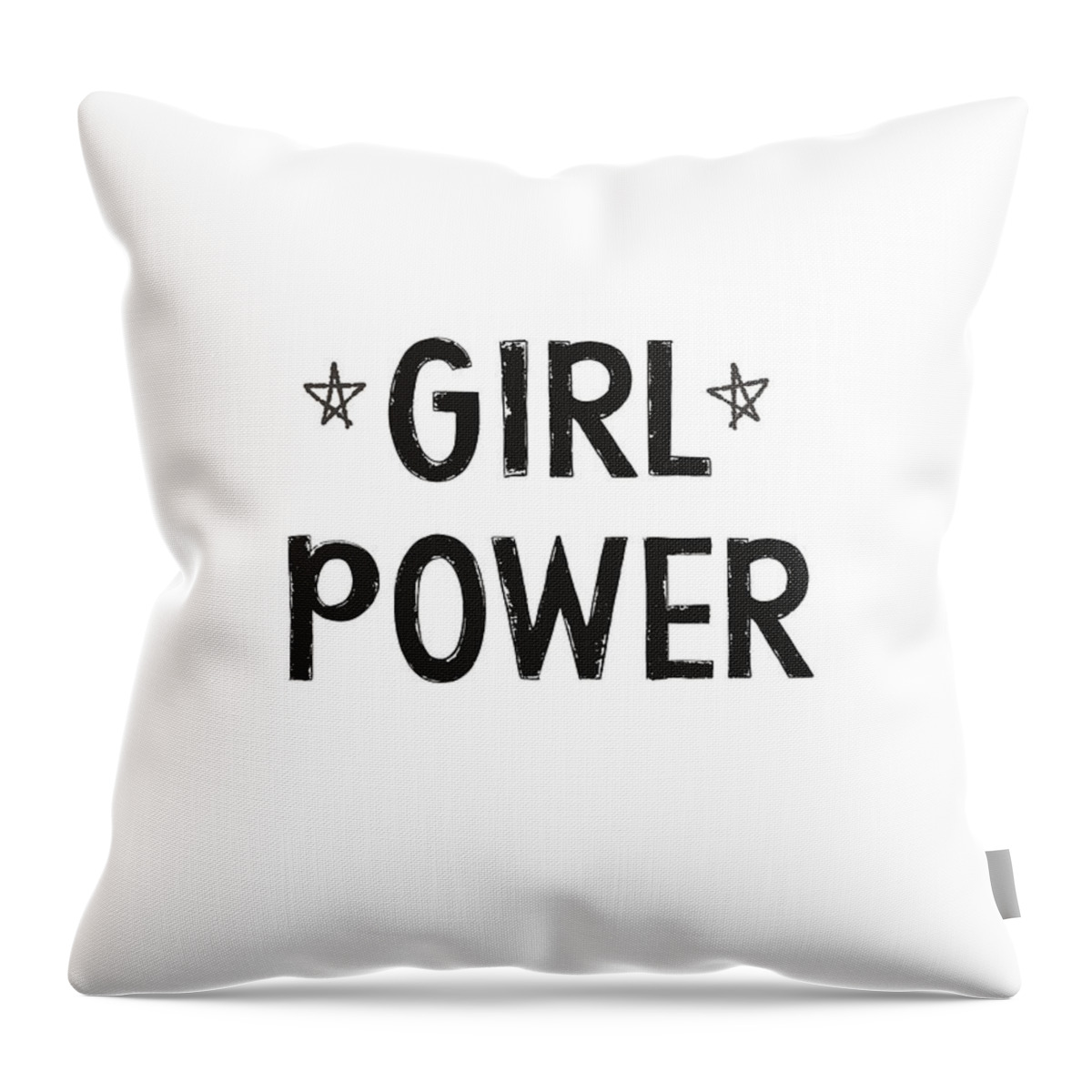 Girl Power Throw Pillow featuring the digital art Girl Power- Design by Linda Woods by Linda Woods