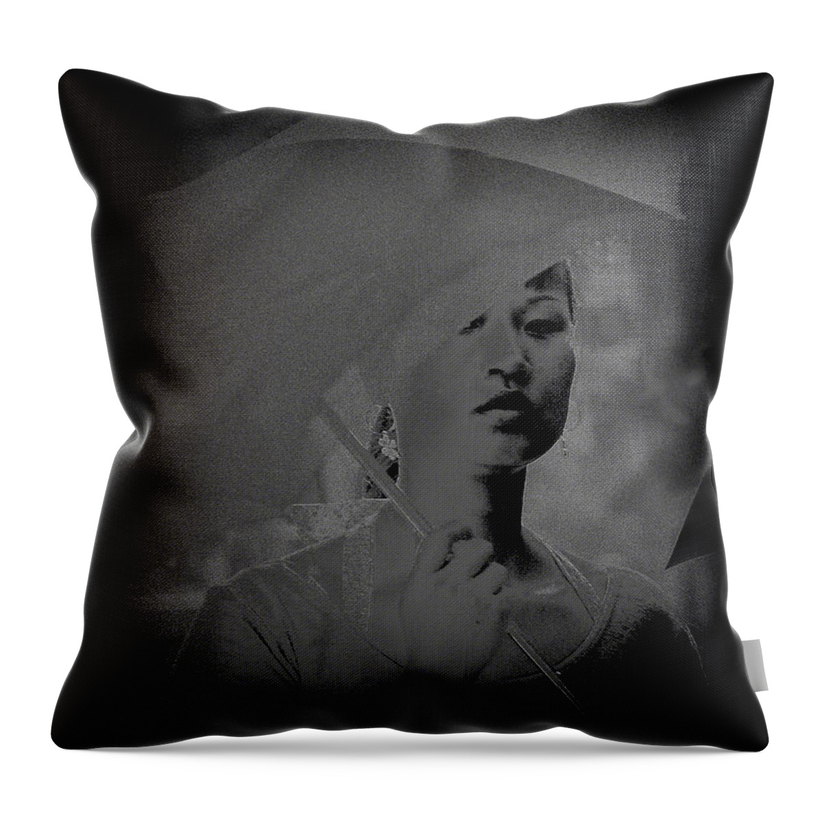 China Throw Pillow featuring the photograph Girl with umbrella by Patrick Kain