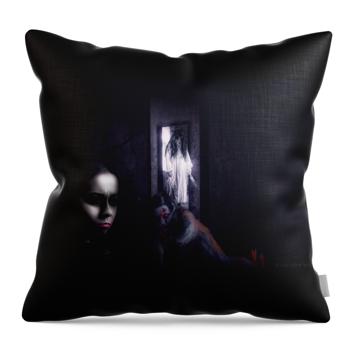 Dark Throw Pillow featuring the digital art Girls Just Want to have Fun by Brenda Wilcox aka Wildeyed n Wicked