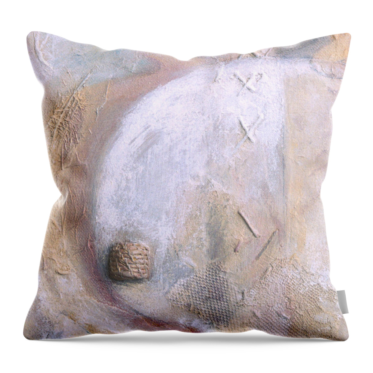 Collage Throw Pillow featuring the painting Give and Receive by Kerryn Madsen-Pietsch