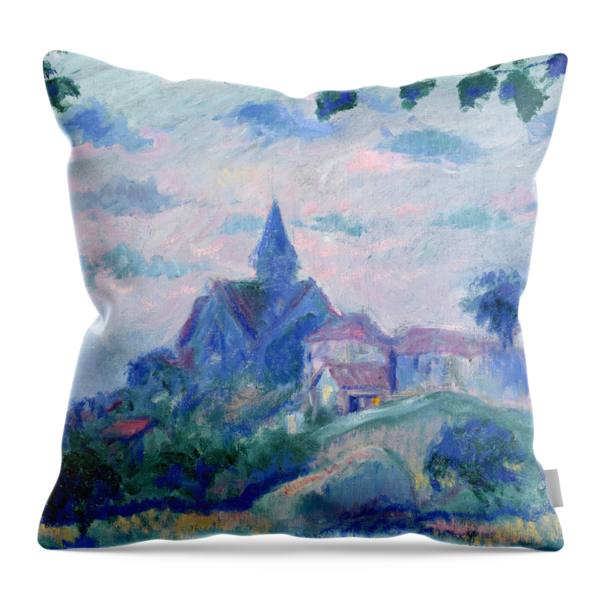 Theodore Earl Butler.giverny Throw Pillow featuring the painting Giverny by Theodore Earl Butler