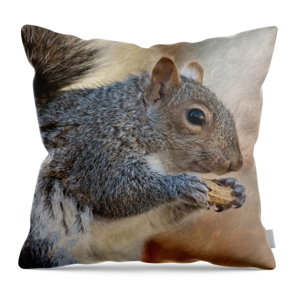 Brown Throw Pillow featuring the photograph Giving Thanks by Cathy Kovarik