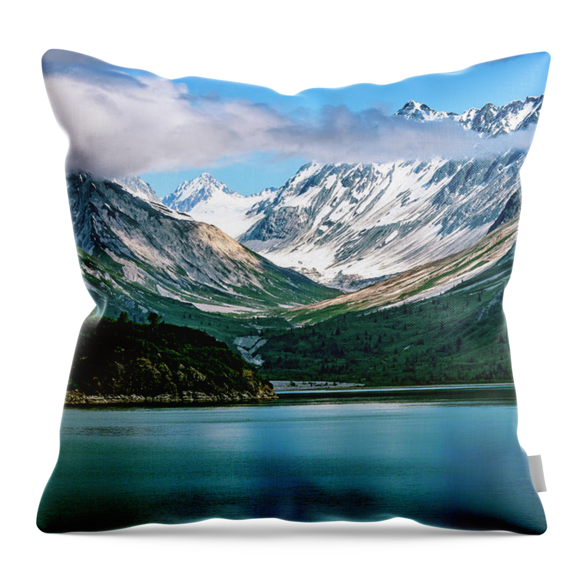 Alaska Throw Pillow featuring the photograph Glacial Valley by John Hight