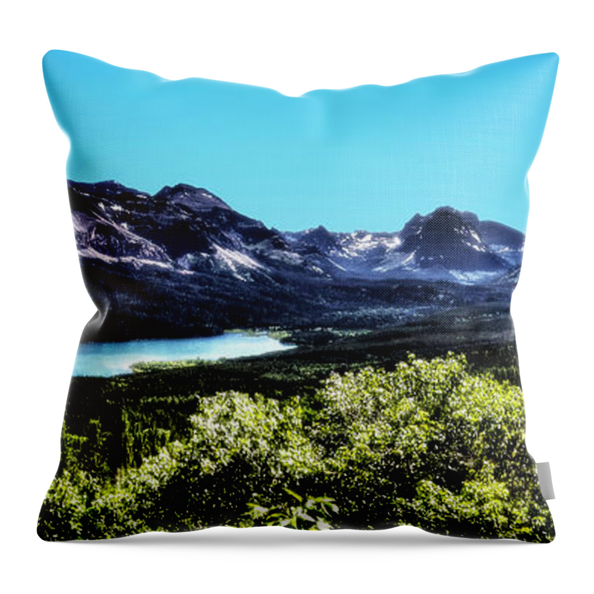 Montana Throw Pillow featuring the photograph Glacier National Park Views Panorama No. 01 by Roger Passman