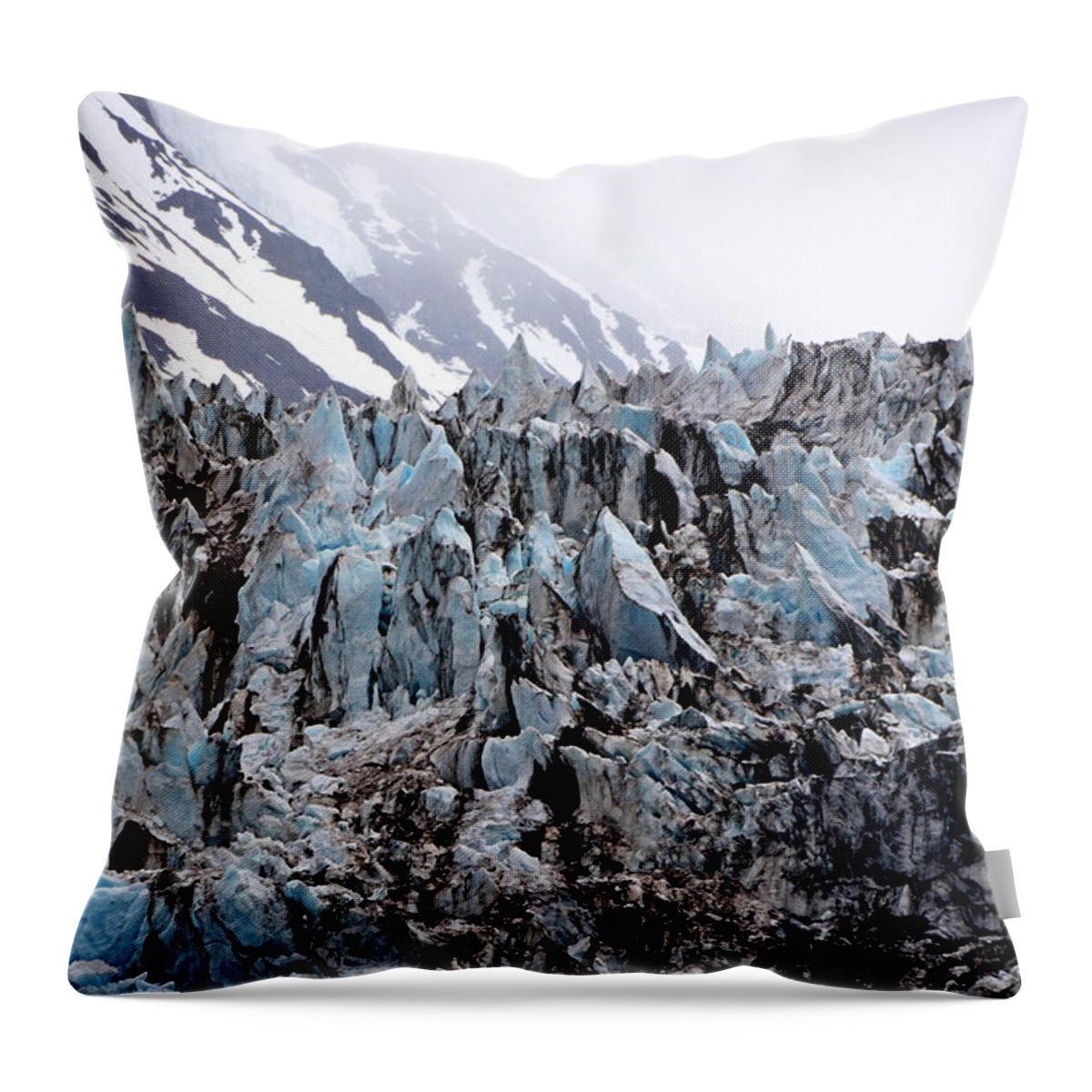 Alaska Throw Pillow featuring the photograph Glaciers Closeup - Alaska by Lorenzo Cassina