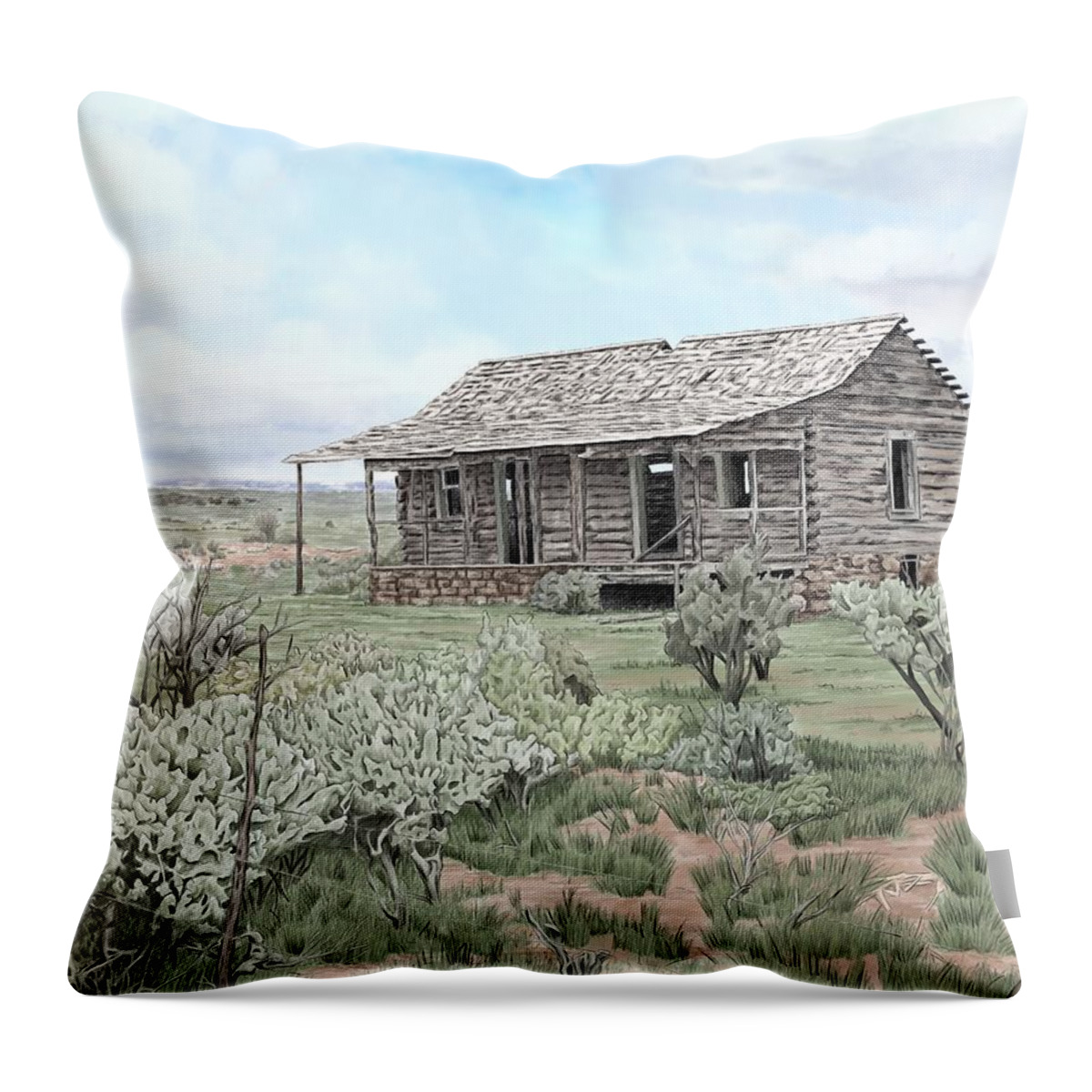 Cabin Throw Pillow featuring the digital art Glade Park Spring by Rick Adleman