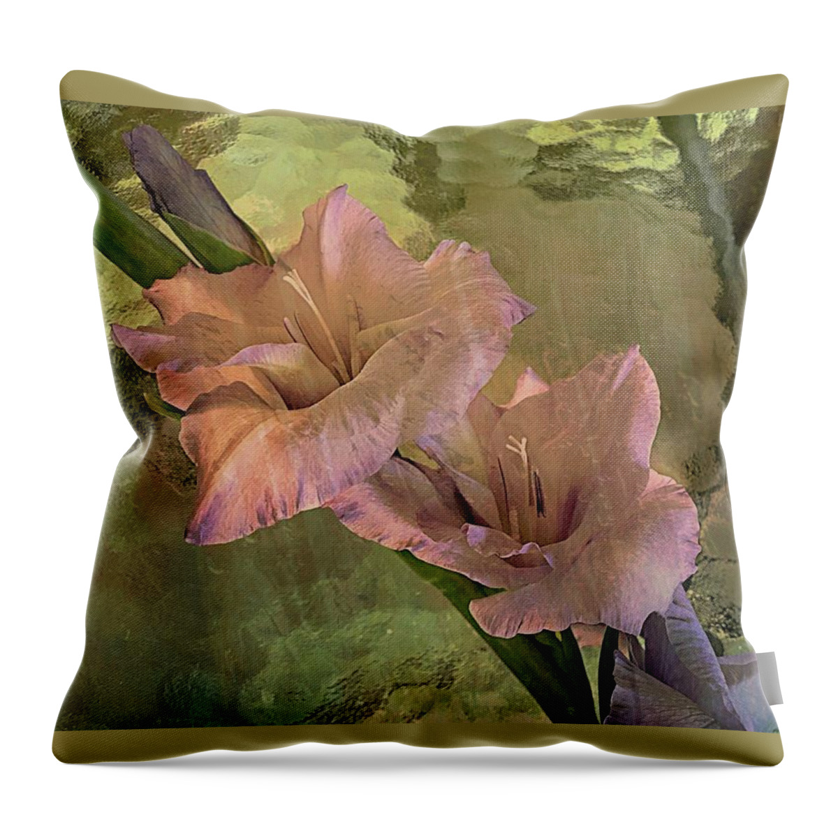 Flower Throw Pillow featuring the photograph Gladiolas by Phyllis Meinke