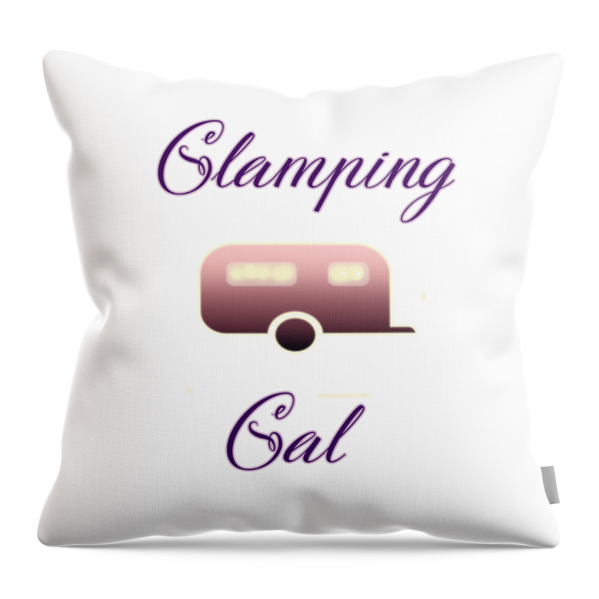 Glamping; Glamper; Camping; Camper; Glamping Gal; Camping Gal; Rv; Trailer; Home On Wheels; Vacation Home; Travel; Traveler Throw Pillow featuring the digital art Glamping Gals by Judy Hall-Folde