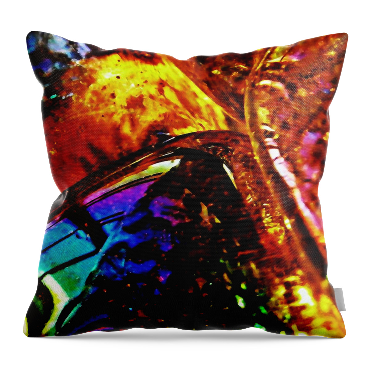 Glass Throw Pillow featuring the photograph Glass Abstract 63 by Sarah Loft