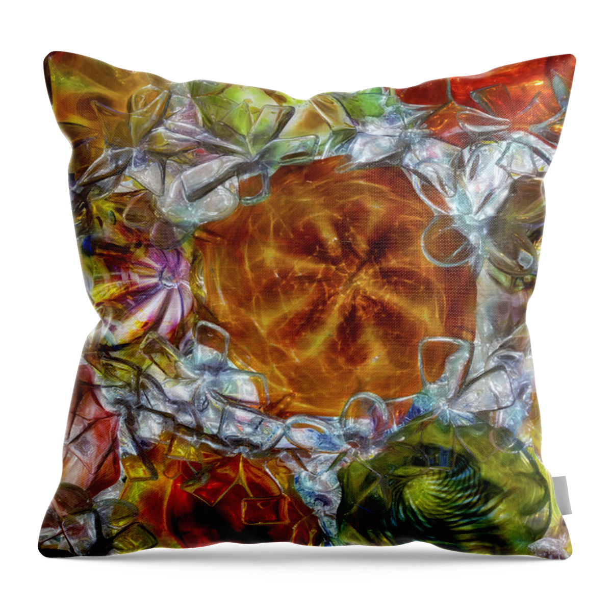 Abstract Throw Pillow featuring the photograph Glass Abstract #1 by Patti Deters