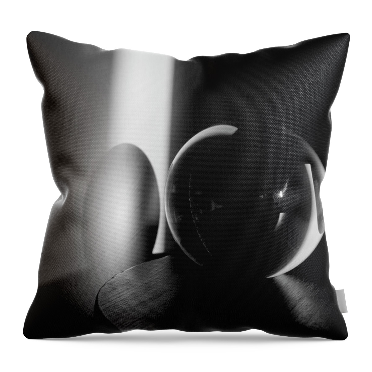 Glass Throw Pillow featuring the photograph Glass Sphere in Light and Shadow by David Gordon