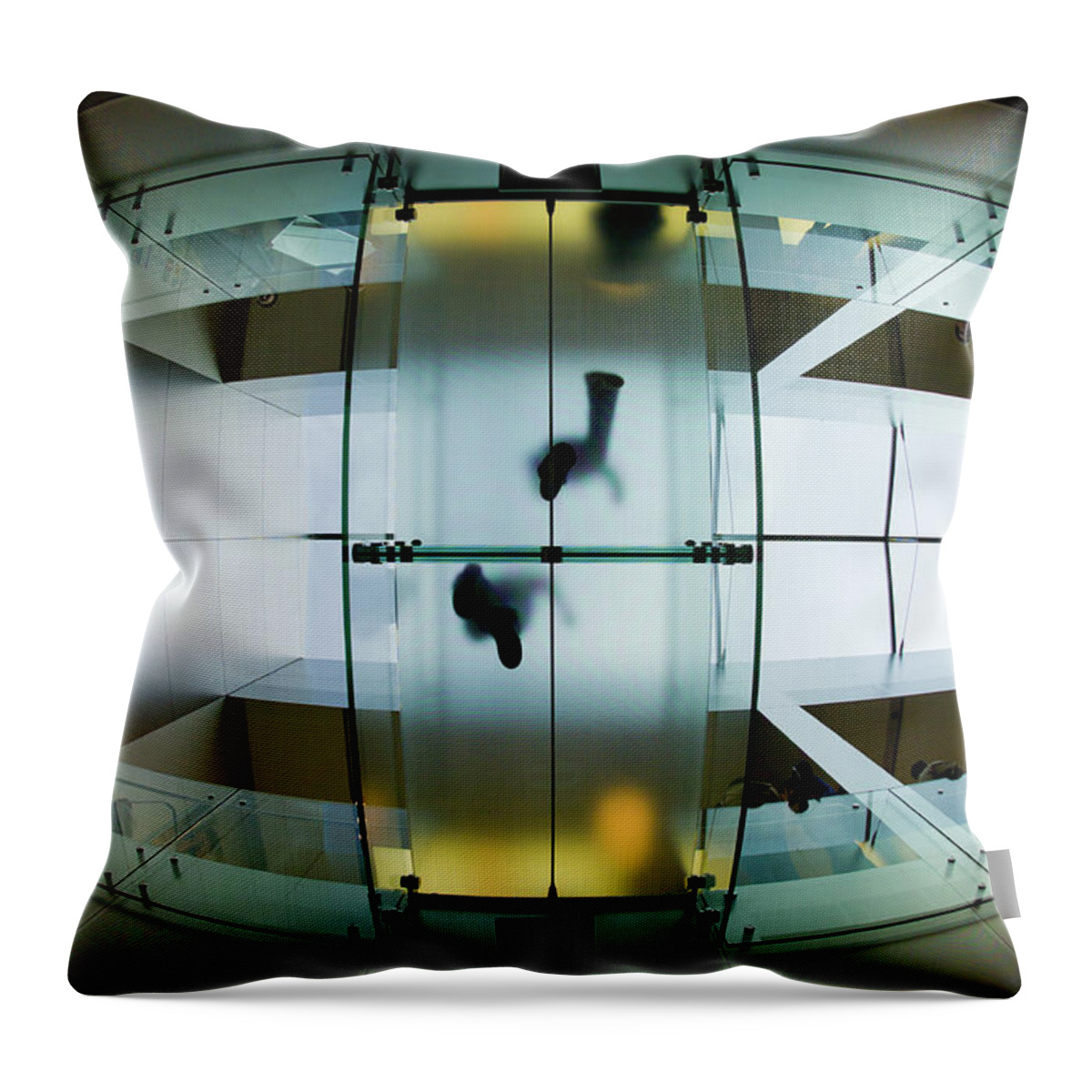 Interior Design Throw Pillow featuring the photograph Glass walkway Apple Store Stockton Street San Francisco by David Smith