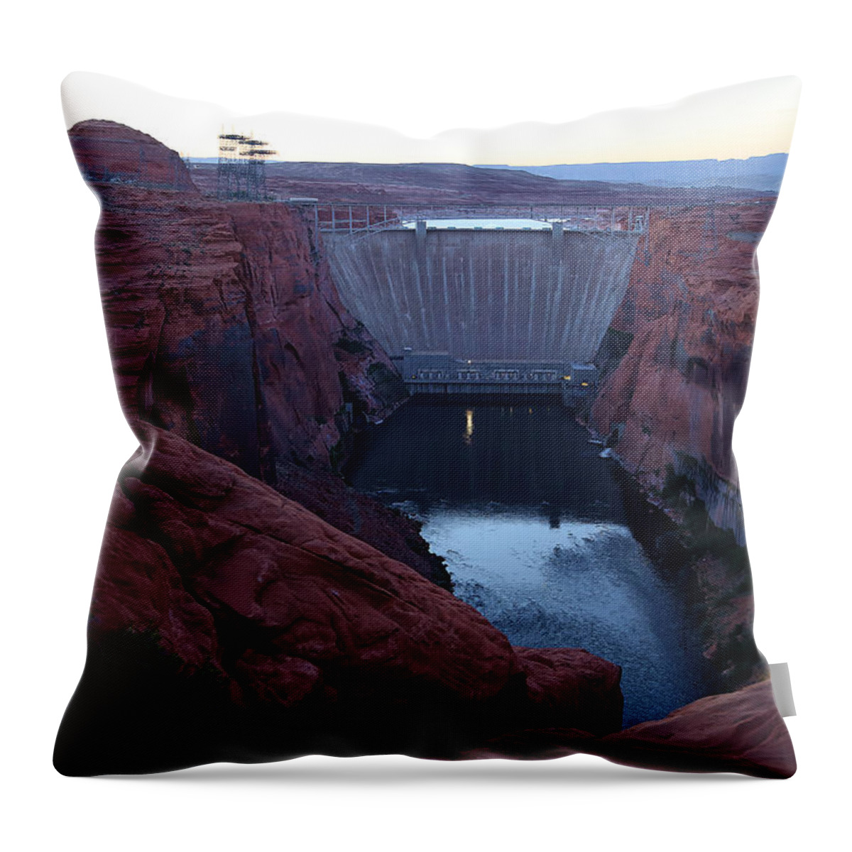 Glenn Canyon Dam Throw Pillow featuring the photograph Glenn Canyon Dam by Viktor Savchenko