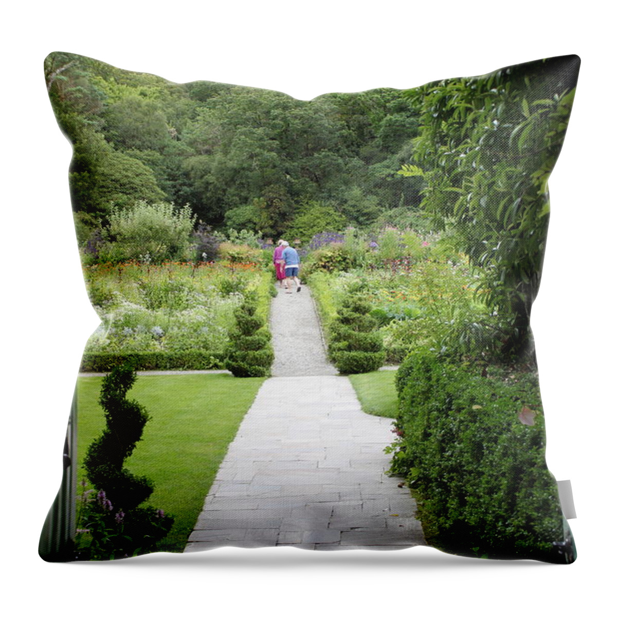 Glenveagh Castle Throw Pillow featuring the photograph Glenveagh Castle Gardens 4272 by John Moyer