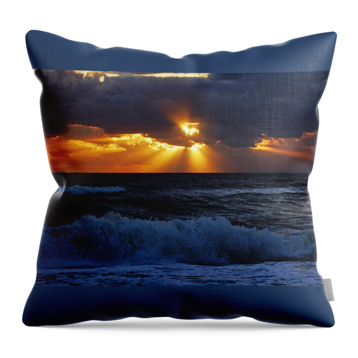 Florida Throw Pillow featuring the photograph Glorious Rays Sunrise Delray Beach by Lawrence S Richardson Jr