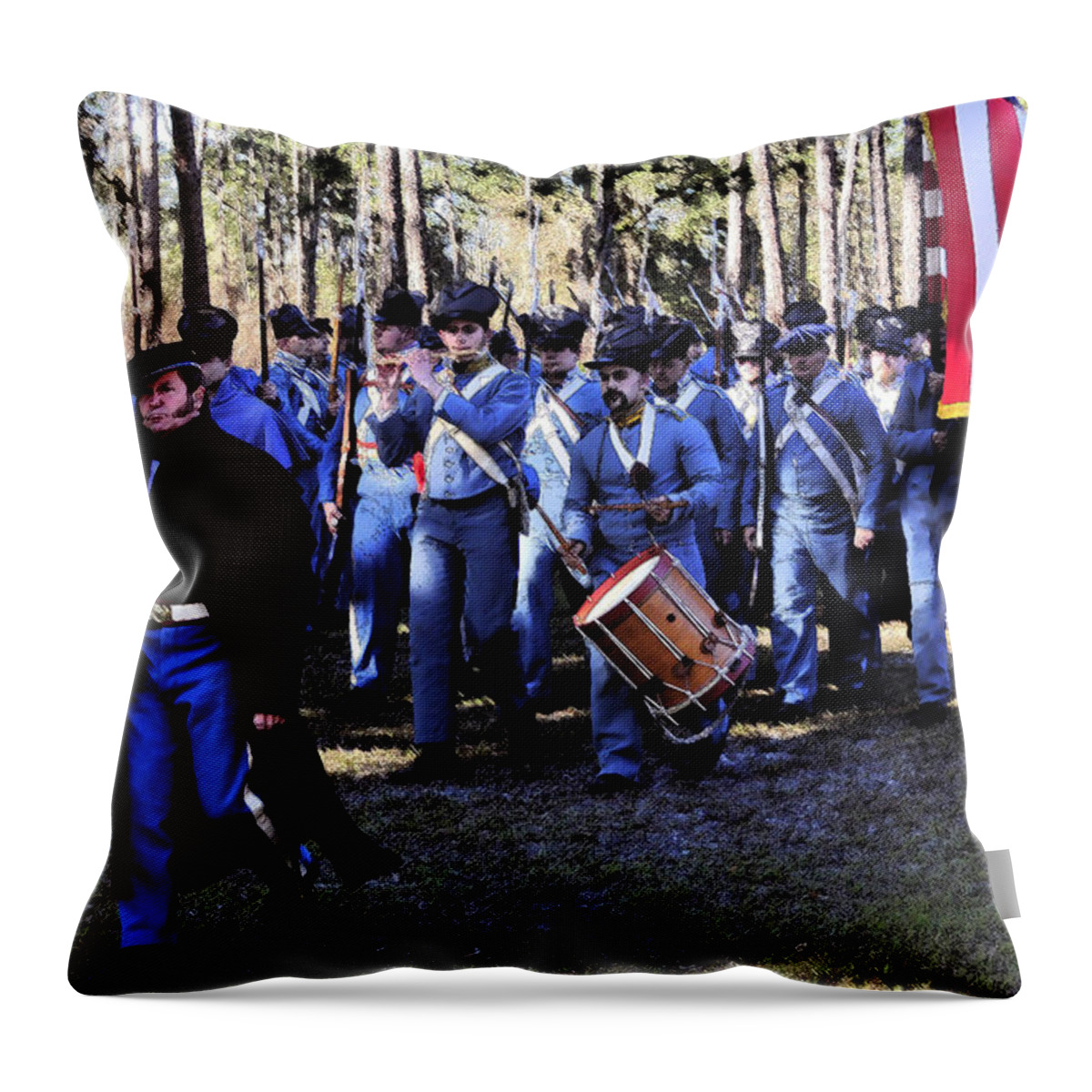 U.s. Army Throw Pillow featuring the painting Glory bound by David Lee Thompson