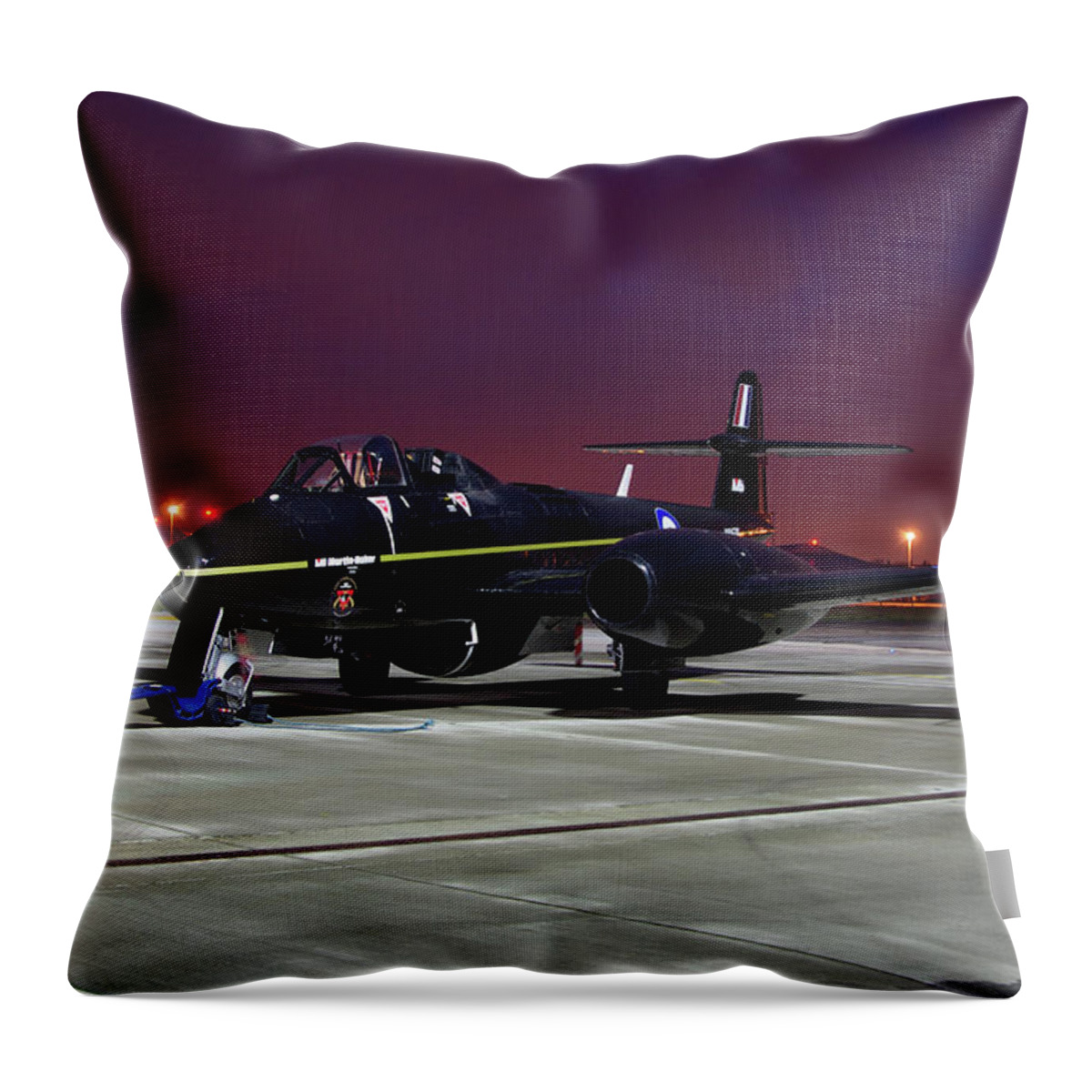 Gloster Throw Pillow featuring the photograph Gloster Meteor T7 by Tim Beach