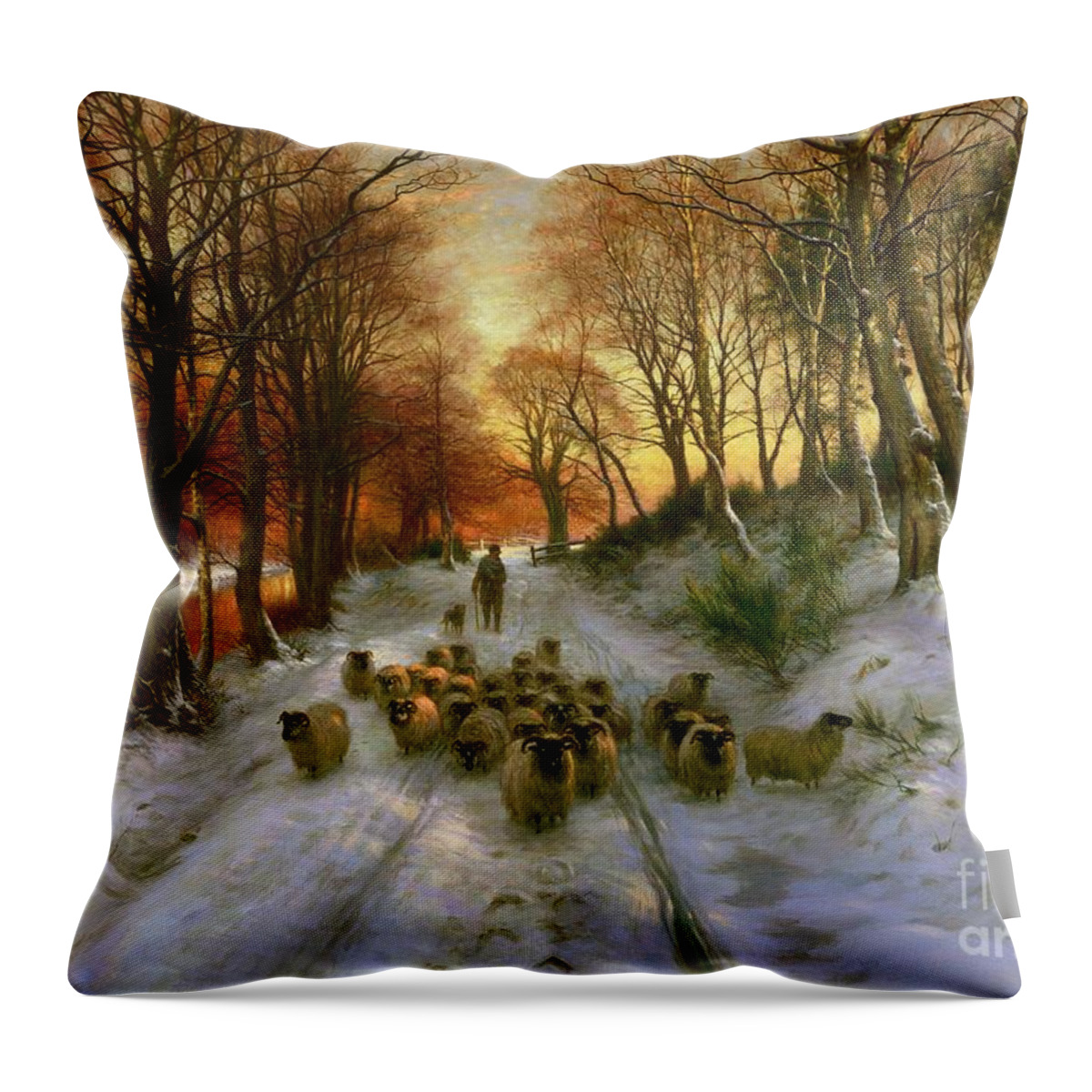 Glowed Throw Pillow featuring the painting Glowed with Tints of Evening Hours by Joseph Farquharson