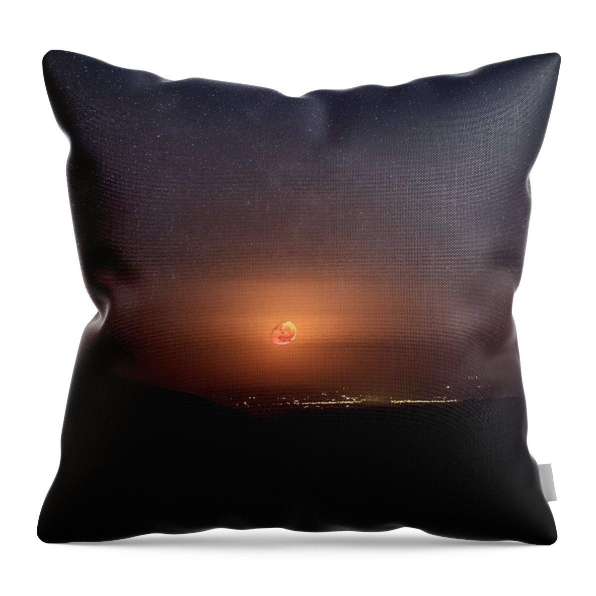 Night Throw Pillow featuring the painting Glowing Blood Moon by Celestial Images