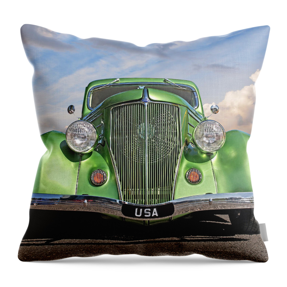 Hotrod Throw Pillow featuring the photograph Go Green by Gill Billington