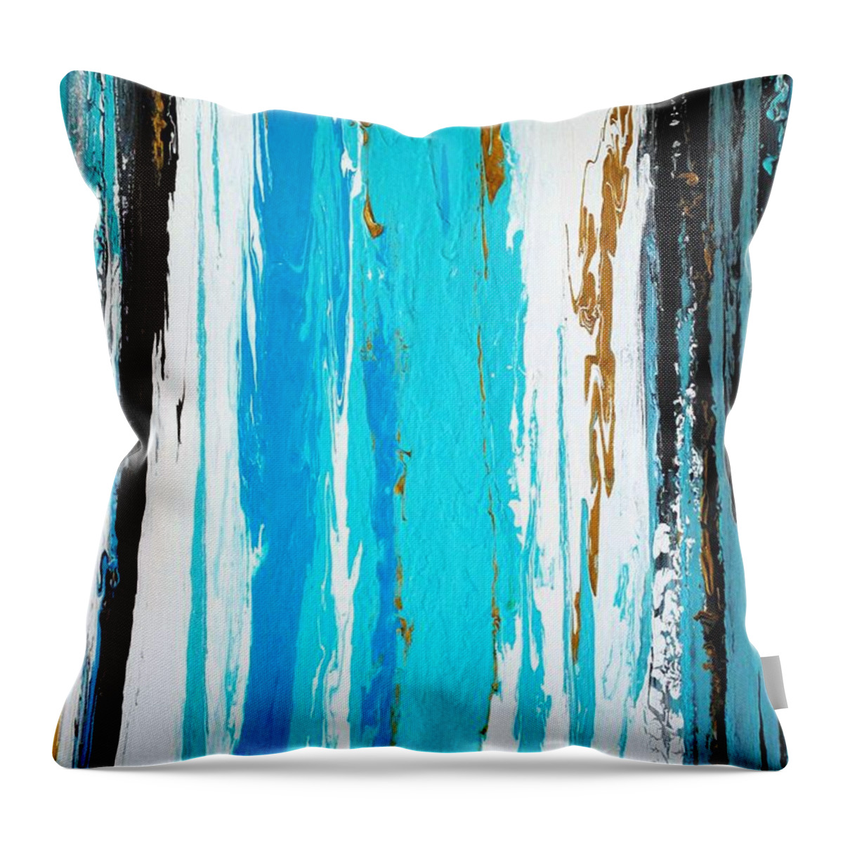 Contemporary Throw Pillow featuring the painting Go with the Flow by Sonali Kukreja