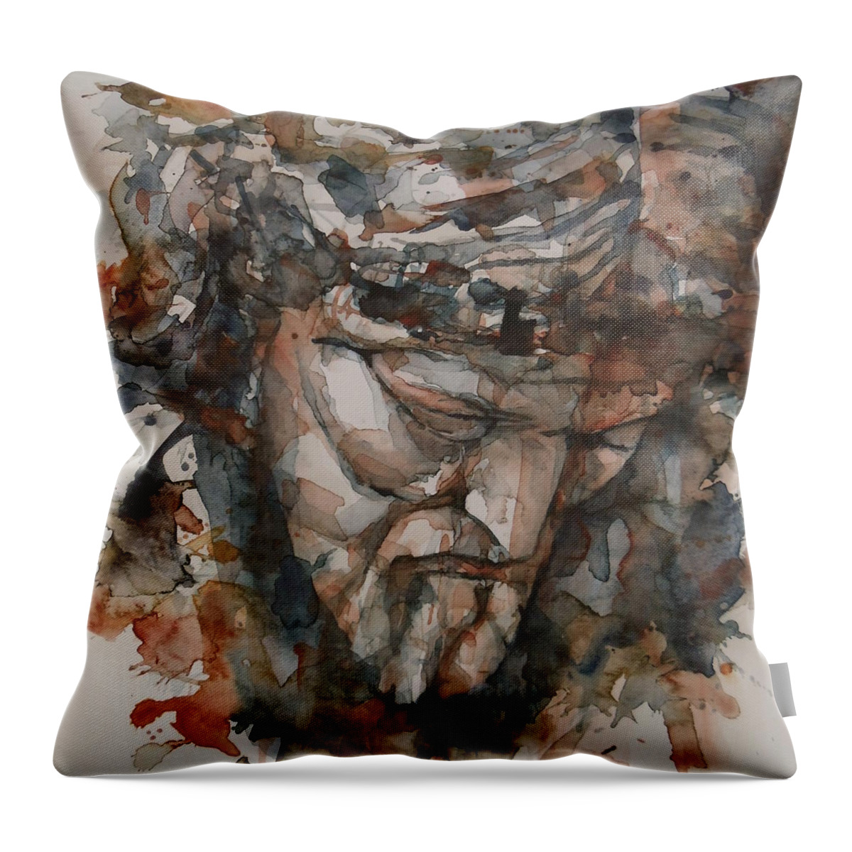 God Throw Pillow featuring the painting God is Great by Paul Lovering