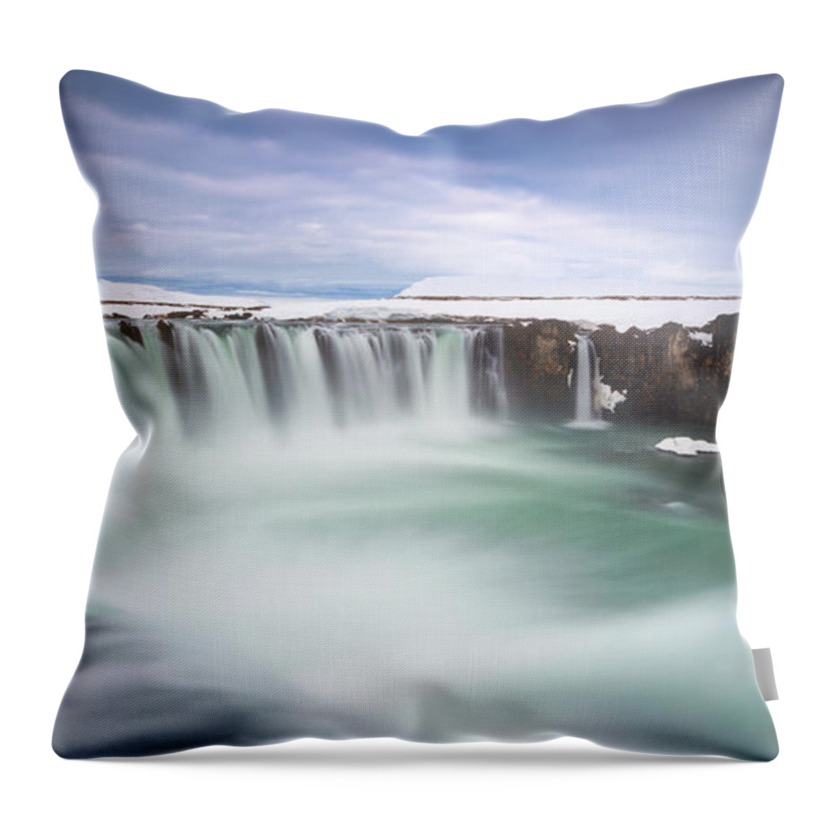 Godafoss Throw Pillow featuring the photograph Godafoss by Tor-Ivar Naess