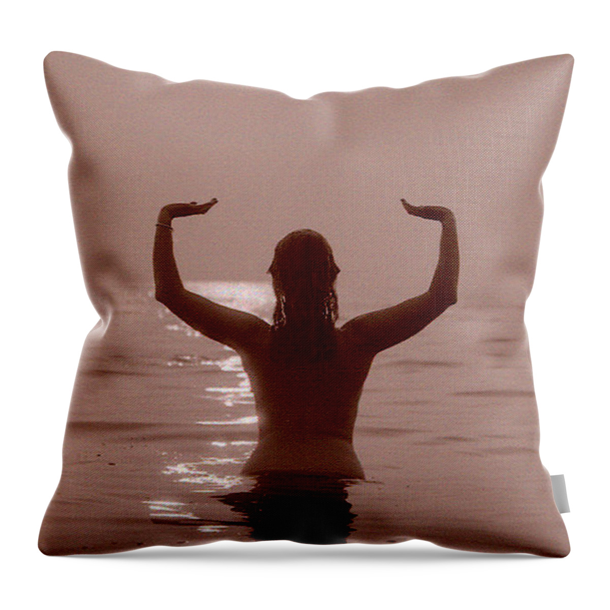 Nude Throw Pillow featuring the photograph Goddess by DArcy Evans