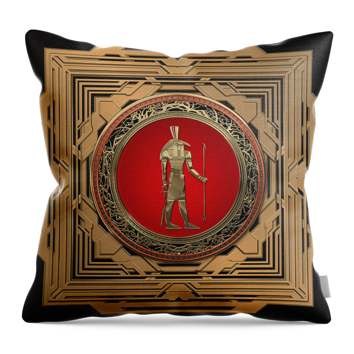 ‘treasures Of Egypt’ Collection By Serge Averbukh Throw Pillow featuring the digital art Gods of Egypt - Thoth by Serge Averbukh