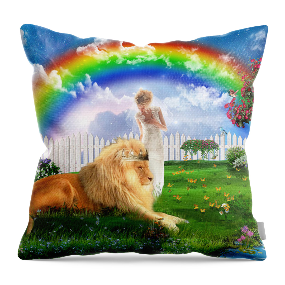 God's Perfect Promise Throw Pillow featuring the digital art God's perfect promise by Dolores Develde