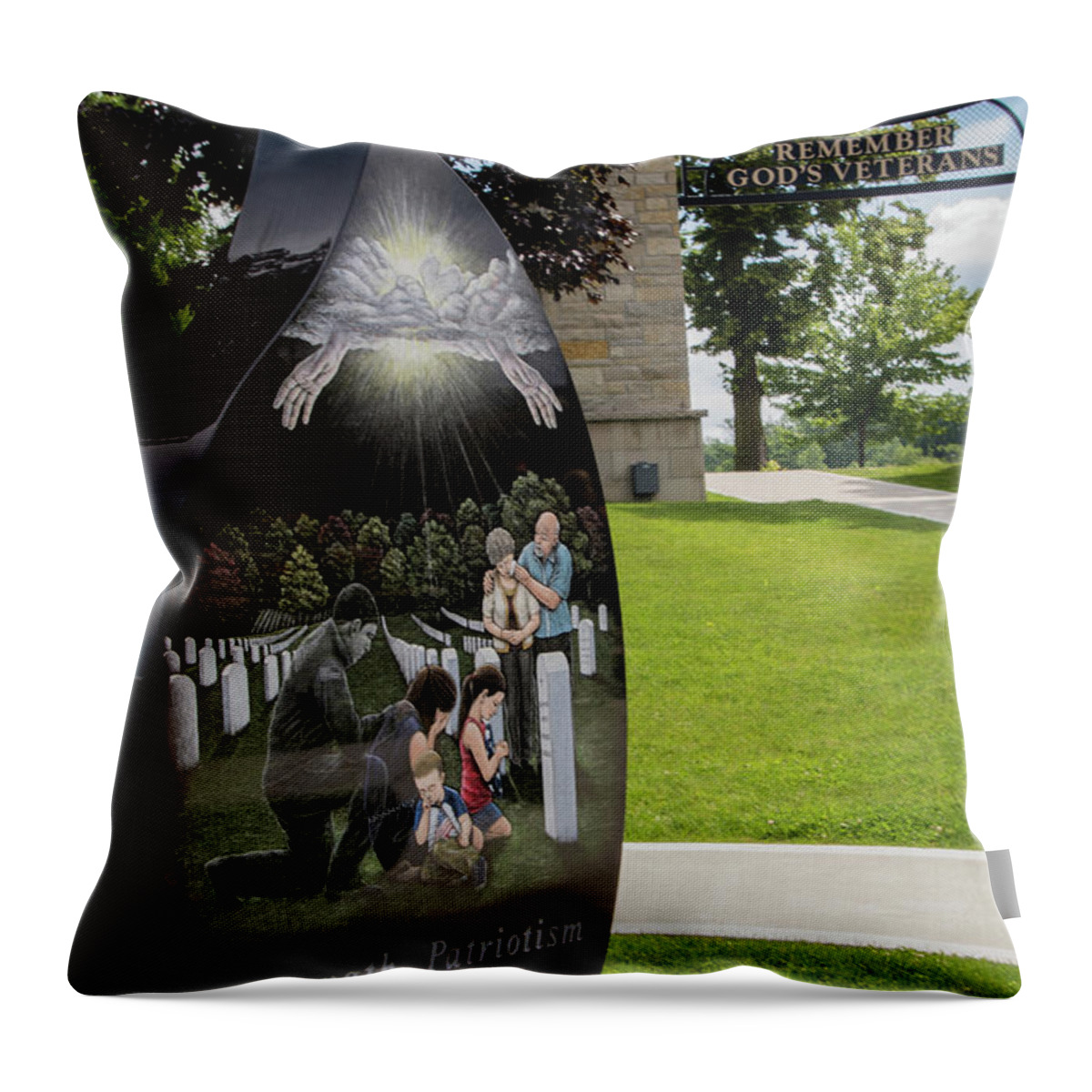 Thank Throw Pillow featuring the photograph God's Veterans by Deborah Klubertanz