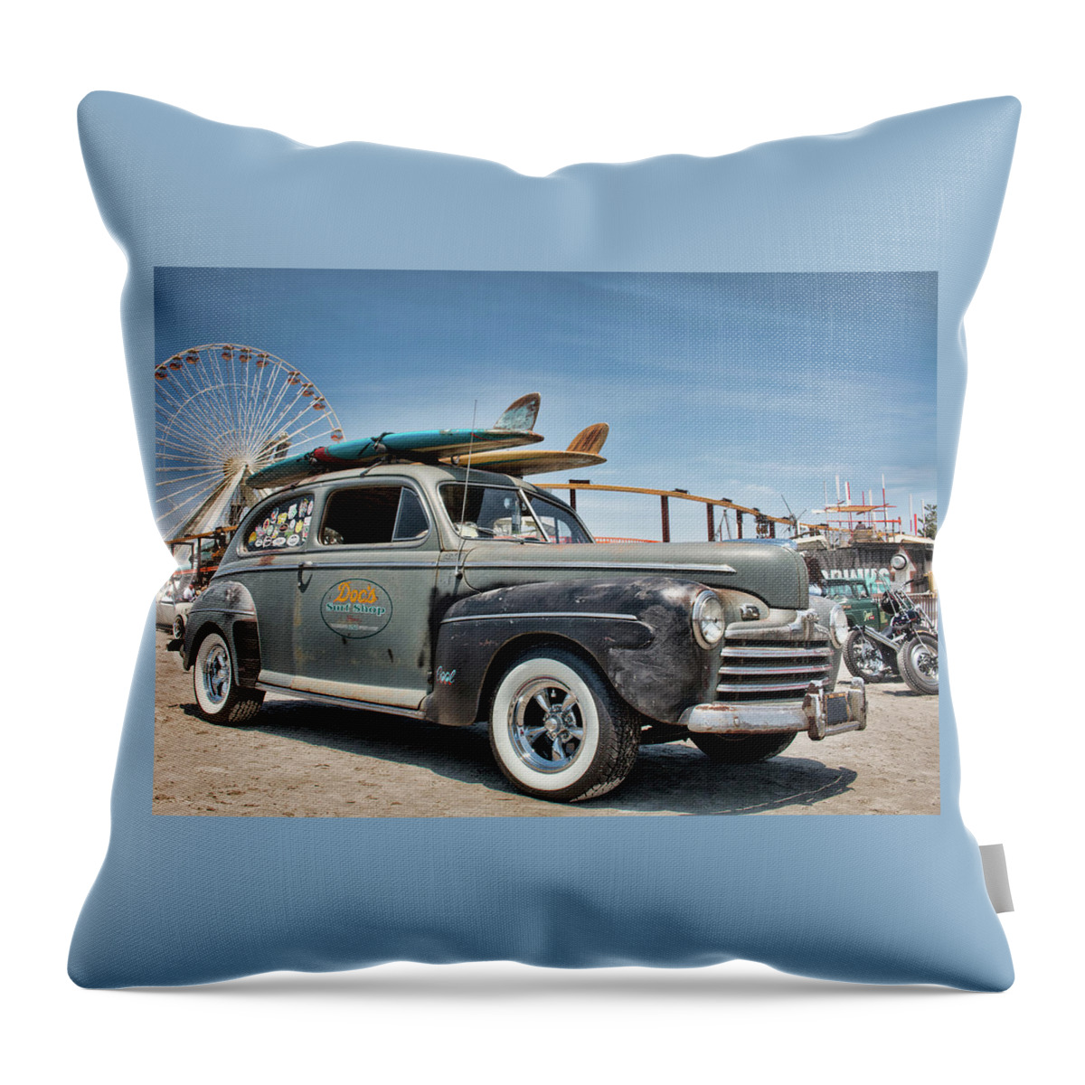 The Race Of Gentlemen Throw Pillow featuring the photograph Going Surfing by Kristia Adams