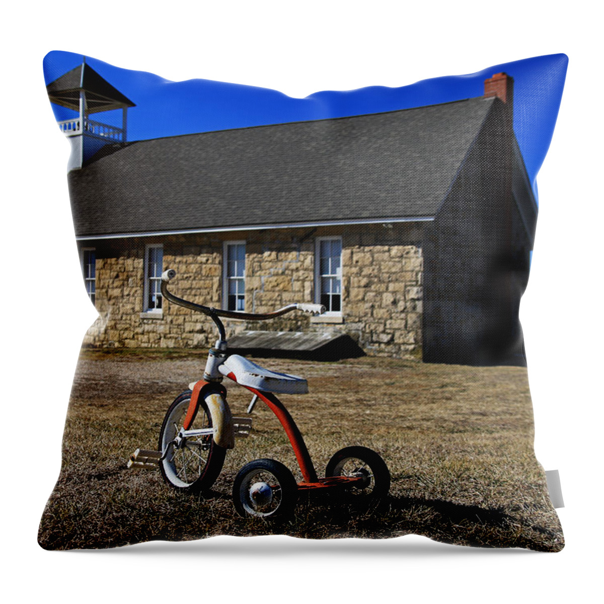Trike Throw Pillow featuring the photograph Going to School by Christopher McKenzie
