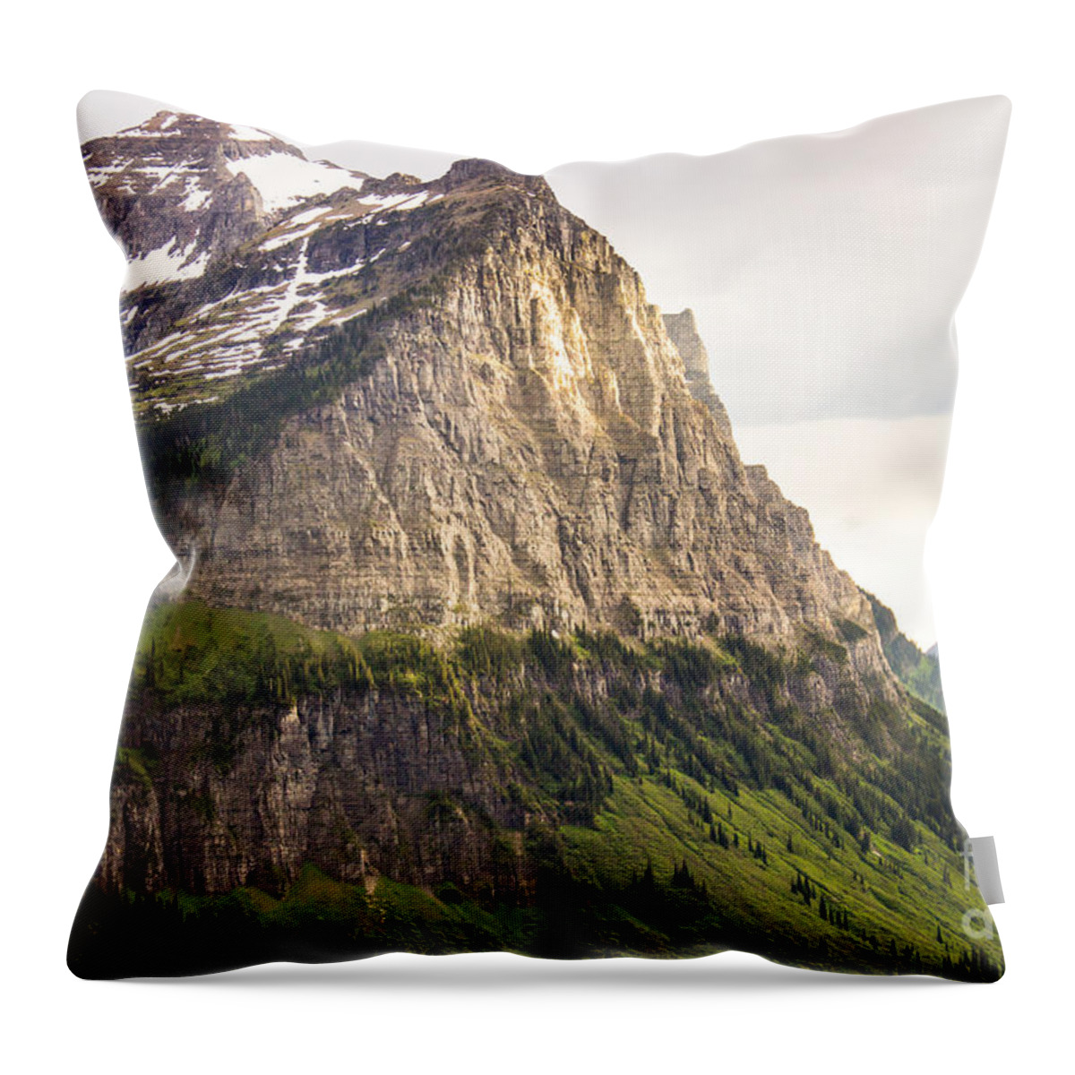 Glacier National Park Throw Pillow featuring the photograph Going to the Sun Mountain by Leslie Wells