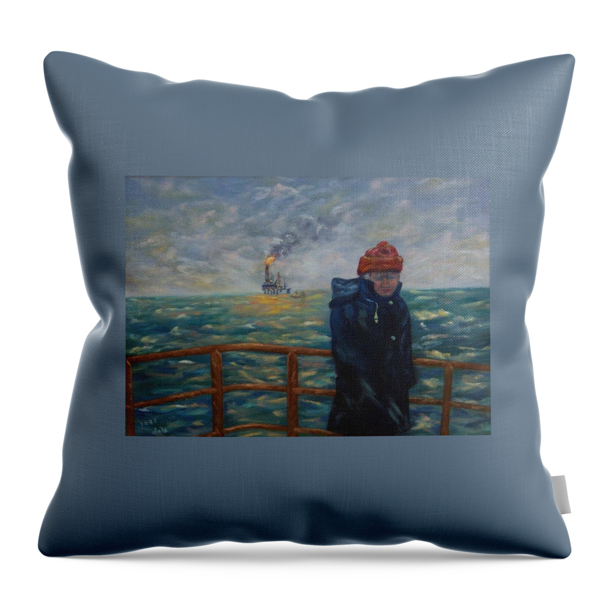 Workboat Throw Pillow featuring the painting Going to Work by Douglas Ann Slusher