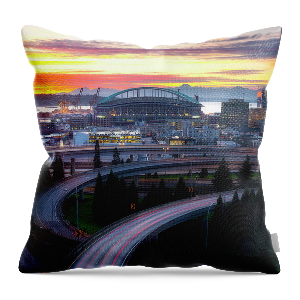 Sunset Throw Pillow featuring the photograph Gold and Arches by Ryan Manuel