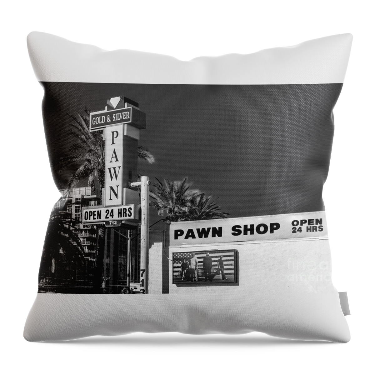 pawn Stars Throw Pillow featuring the photograph Gold and Silver Pawn Shop by Anthony Sacco