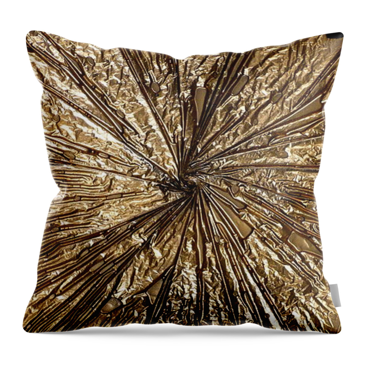 Abstract Throw Pillow featuring the painting Gold Spin by Rick Silas