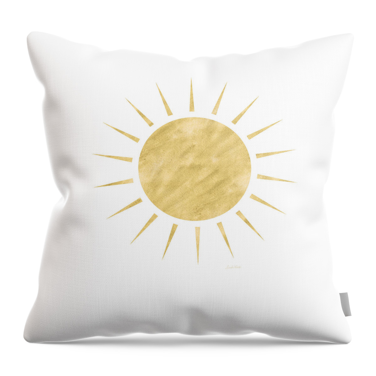 Sun Throw Pillow featuring the mixed media Gold Sun- Art by Linda Woods by Linda Woods