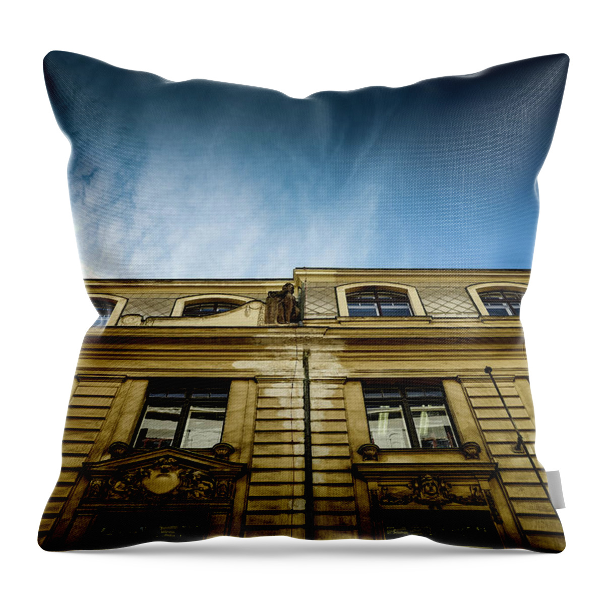 Prague Throw Pillow featuring the photograph Golden Facade by M G Whittingham