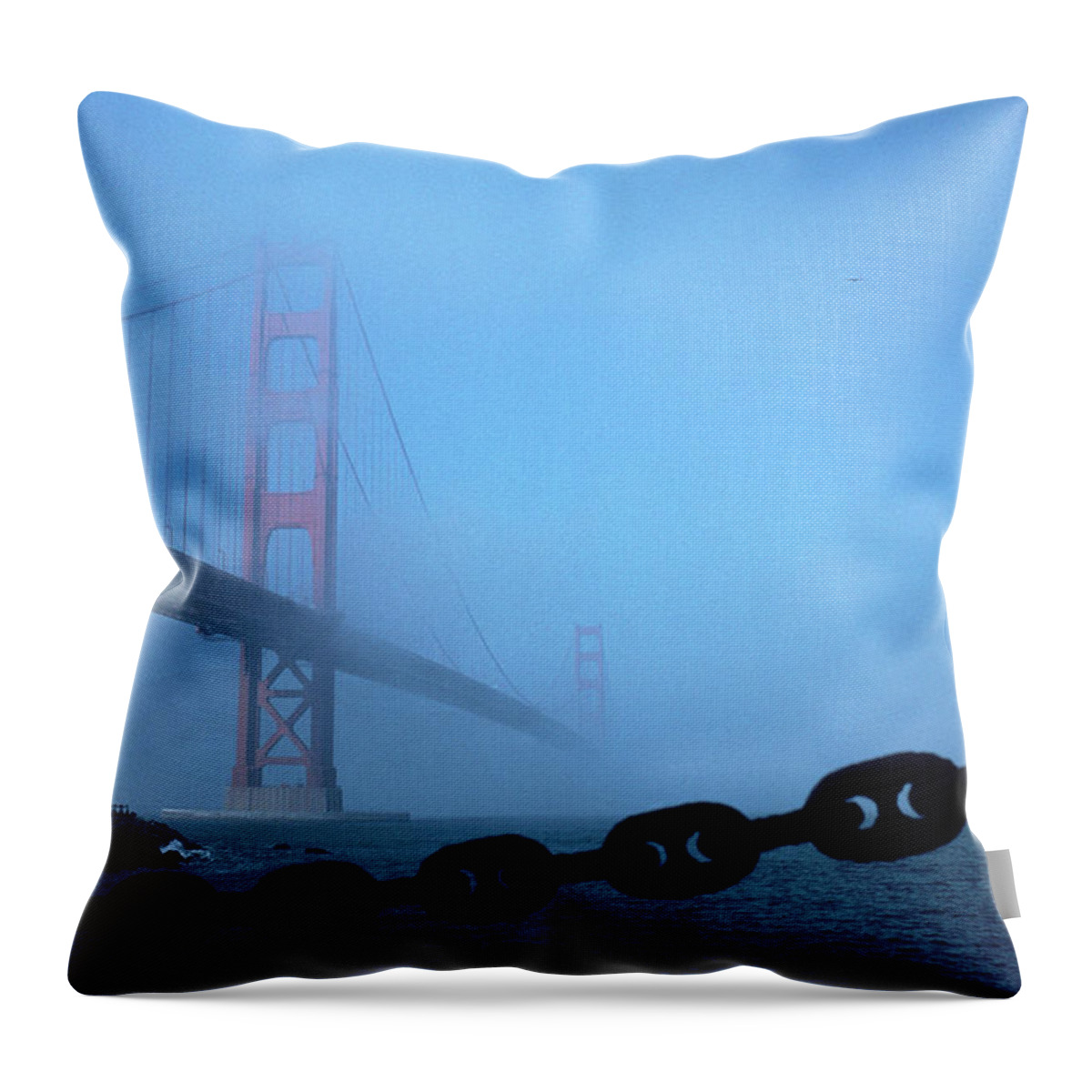 America Throw Pillow featuring the photograph Golden Gate Bridge from Fort Point by Frank DiMarco