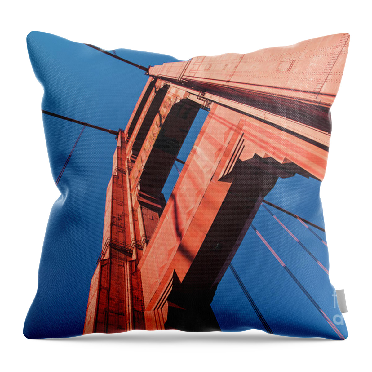 Bridge Throw Pillow featuring the photograph Golden Gate Bridge in San Francisco, USA by Amanda Mohler
