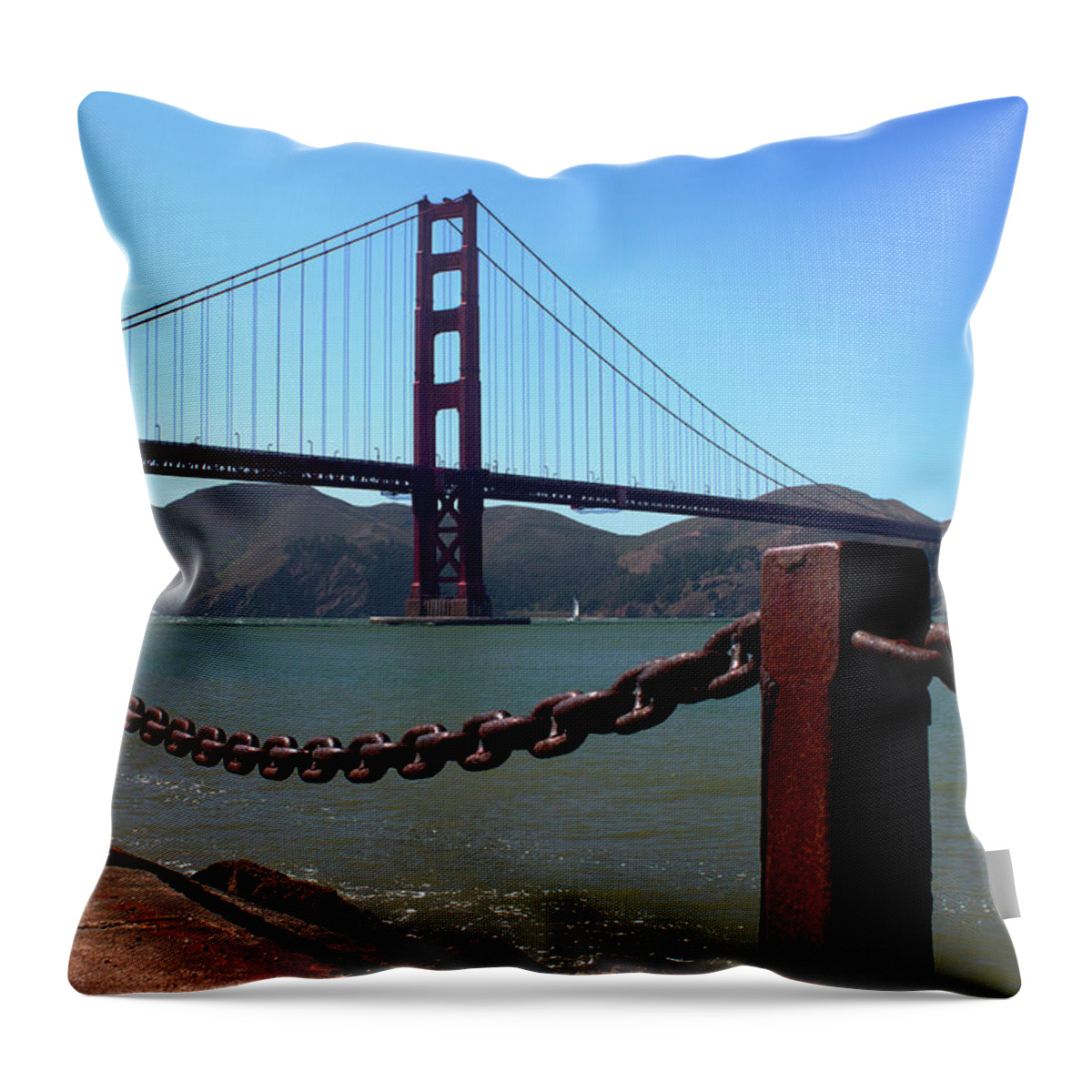 Golden Gate Throw Pillow featuring the photograph Golden Gate Bridge by Ivete Basso Photography