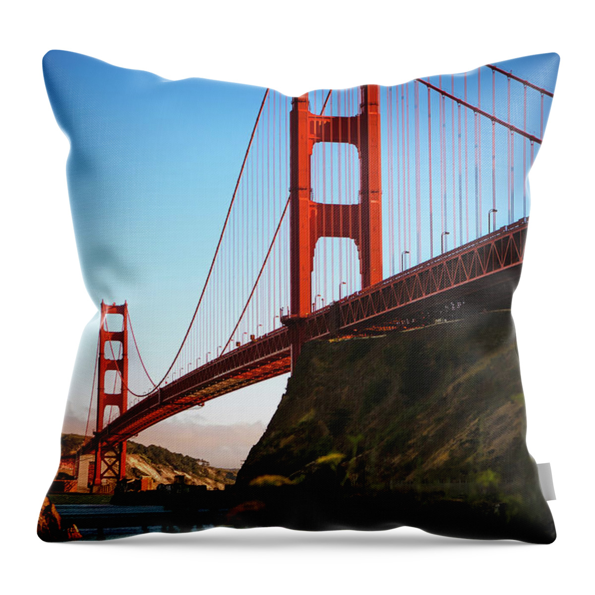 Sfo Throw Pillow featuring the photograph Golden Gate Bridge Sausalito by Doug Sturgess