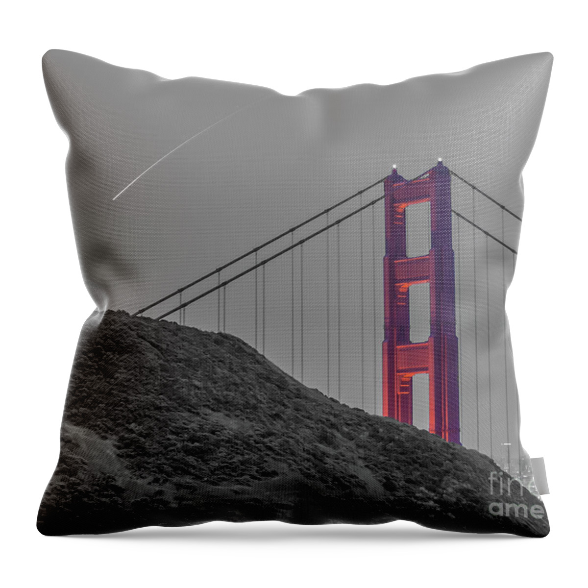 Golden Gate Bridge Throw Pillow featuring the photograph Golden Gate by Michael Tidwell