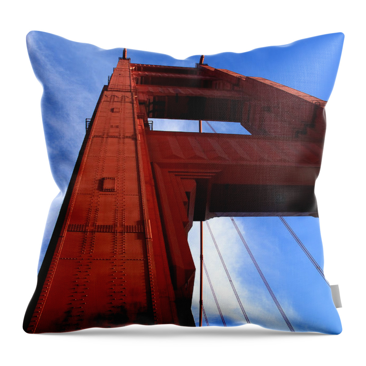 Golden Gate Throw Pillow featuring the photograph Golden Gate Tower by Aidan Moran